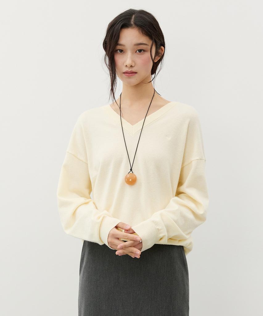 CITYBREEZE Loose Fit V-Neck Knit_5 Colors
