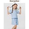 PawinPaw Girls' 2025 Summer Cartoon Bear POLO Set