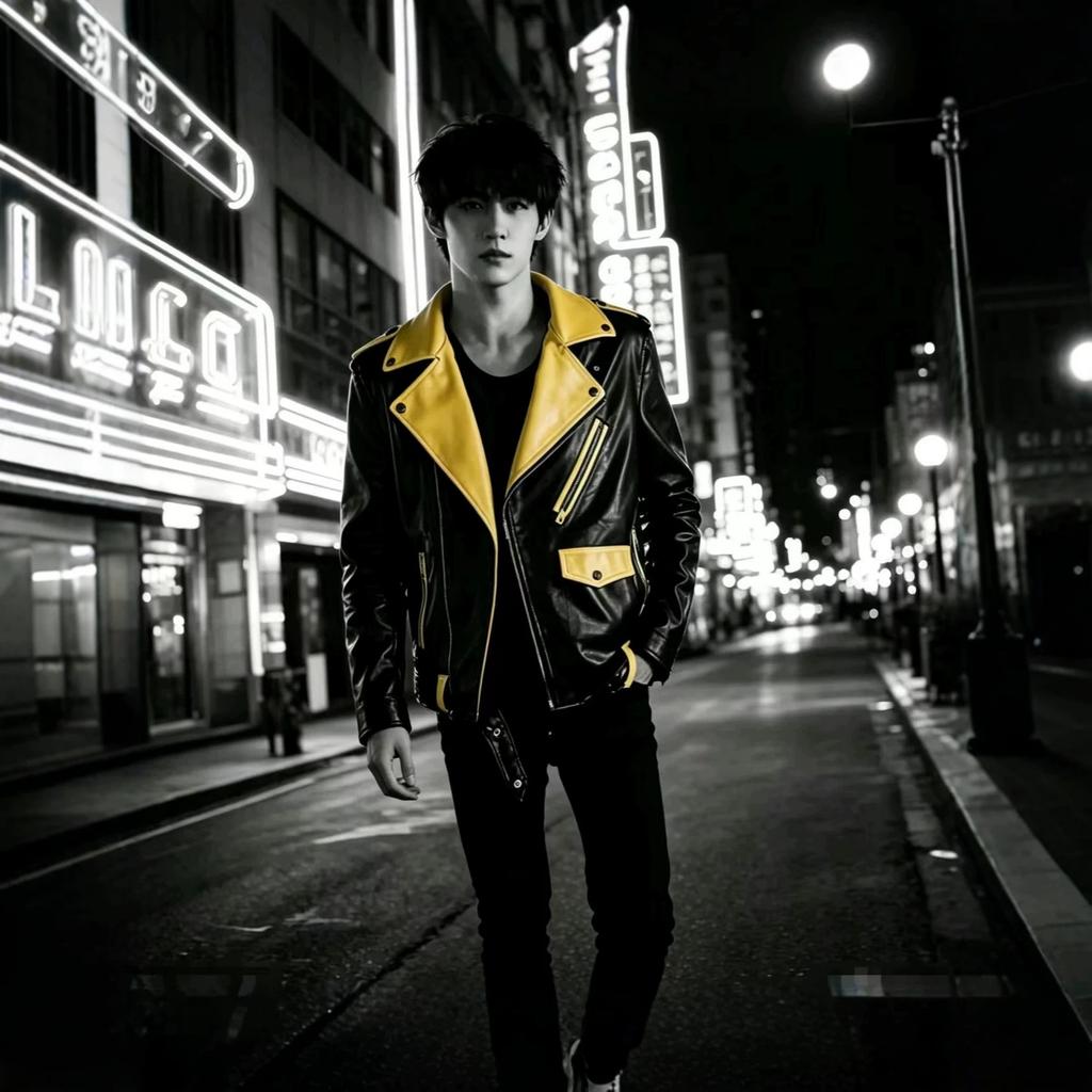 Autumn and winter new lapel leather jacket sheep locomotive gram men's leather jacket European and American large size men's coat