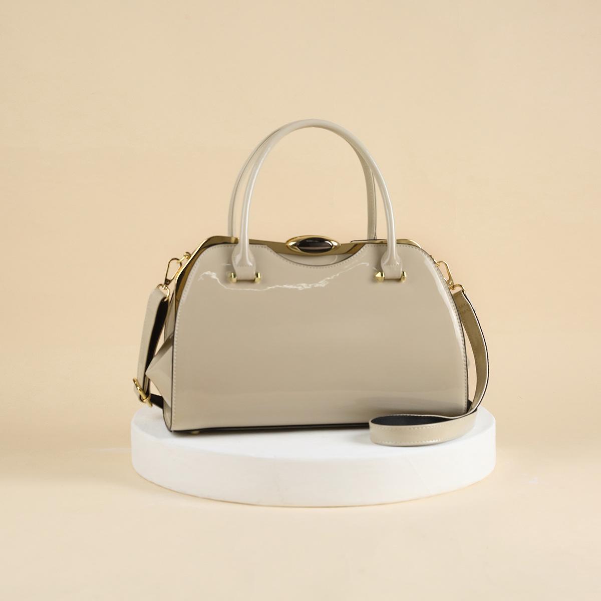 

2024 Winter New Women s Patent Leather Handbag European and American Trendy Style Gift Matching Handbag One Piece Dropshipping