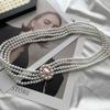 Elastic For Girls Metal Buckle Crystal Faux Pearl Dress Decoration Women Waistband Korean Belt
