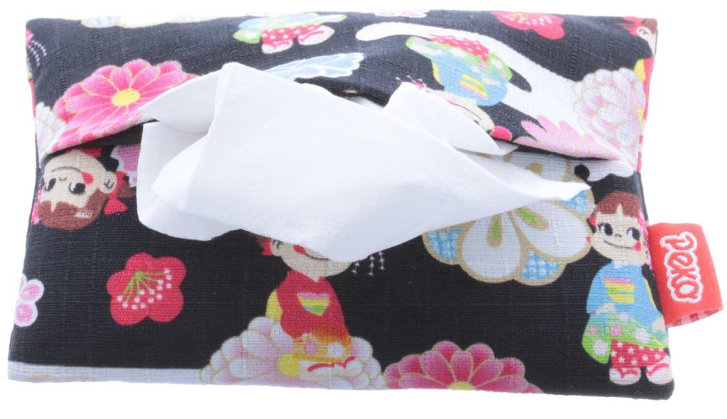 Peko-chan X Kyoto Overlay Tissue Case Black