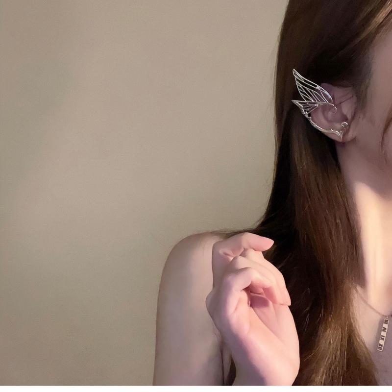 New Butterfly Wings Ear Cuffs Stud Integrated Ear Bone Clip Earring Ear Hanging Fashion Retro Design Elf Jewelry Accessories