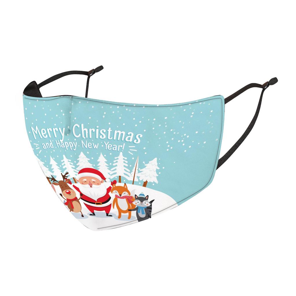 Christmas Man Digital Print Anti-Fog Mask with PM2.5 Filter Slot