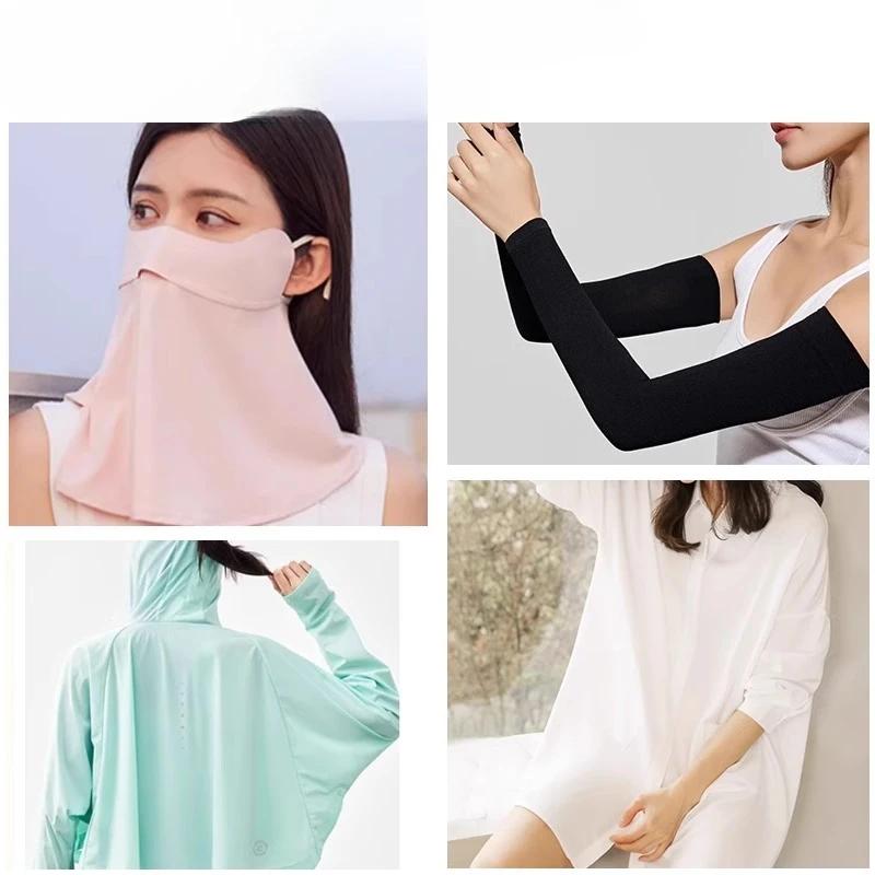 100x175cm Stretch Elasticity Ice Silk Fabric Four Sided Sun Protection Clothing Sleepwear Dresses Handmade DIY Clothing Fabric