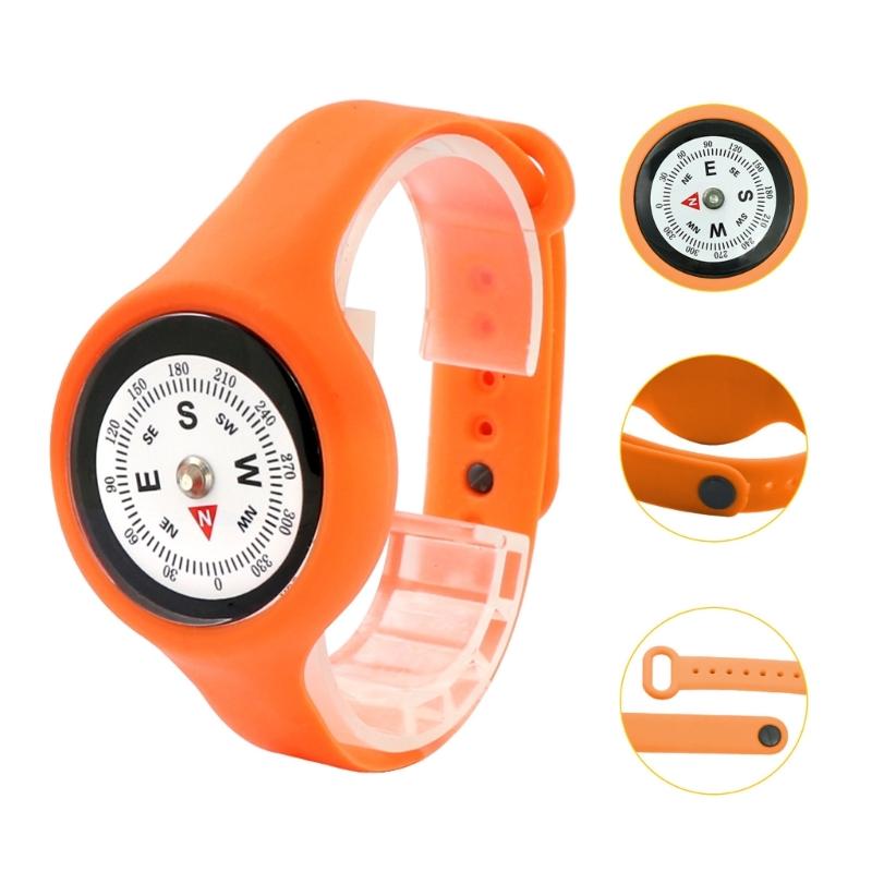 6Pcs Light Weight Compasses Watches Outdoor Navigation Tool Adjustable Strap Wearable Compasses For Backpacking Climbing
