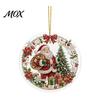 Acrylic Santa Decorations Christmas Hanging Ornament, 2D Flat Double Side Printed Festive Wall Snowman Pendant for Tree Window, Holiday Decor Office