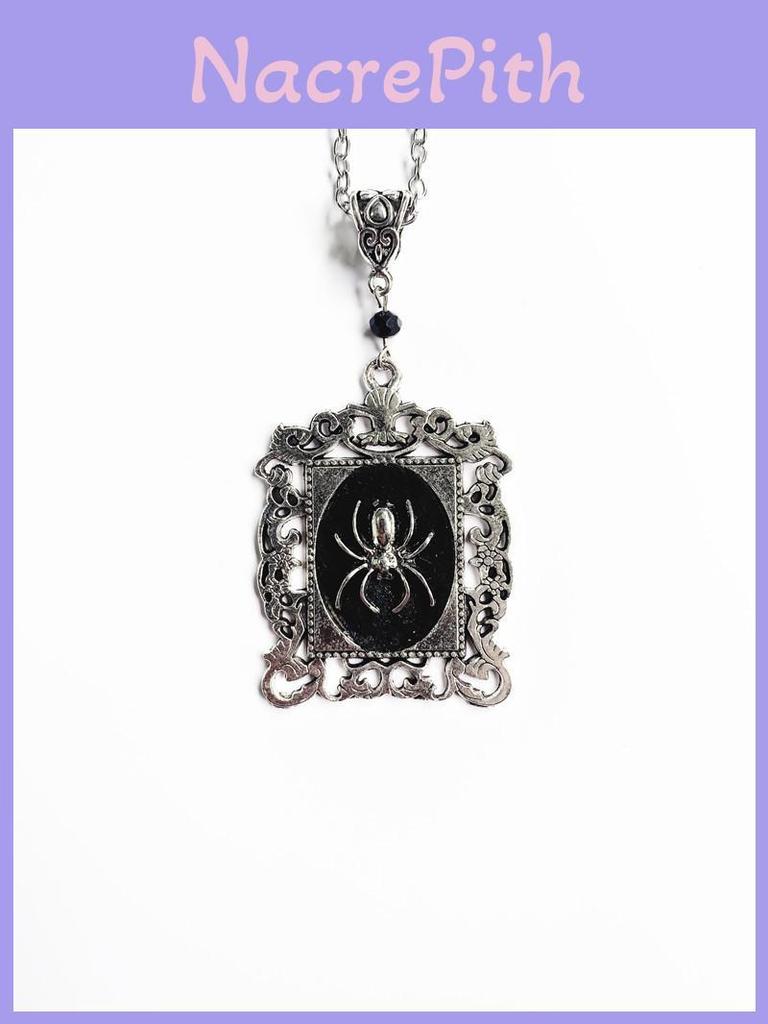 Spider Pendant Necklace Gothic Jewelry Alloy Chain For Daily Wear