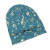 ZLIENSZUS Adults' Blue Music Knit Hat - 2D Flat Print with Musical Notes, Stylish for Citywear, Weekend Errands & Meetups, Versatile for Concerts, Dai