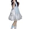 Summer Sweet Gentle Sleeveless Spliced Dress Loose Fit Slimming Irregular Hem Elegant Fairy Women Dress