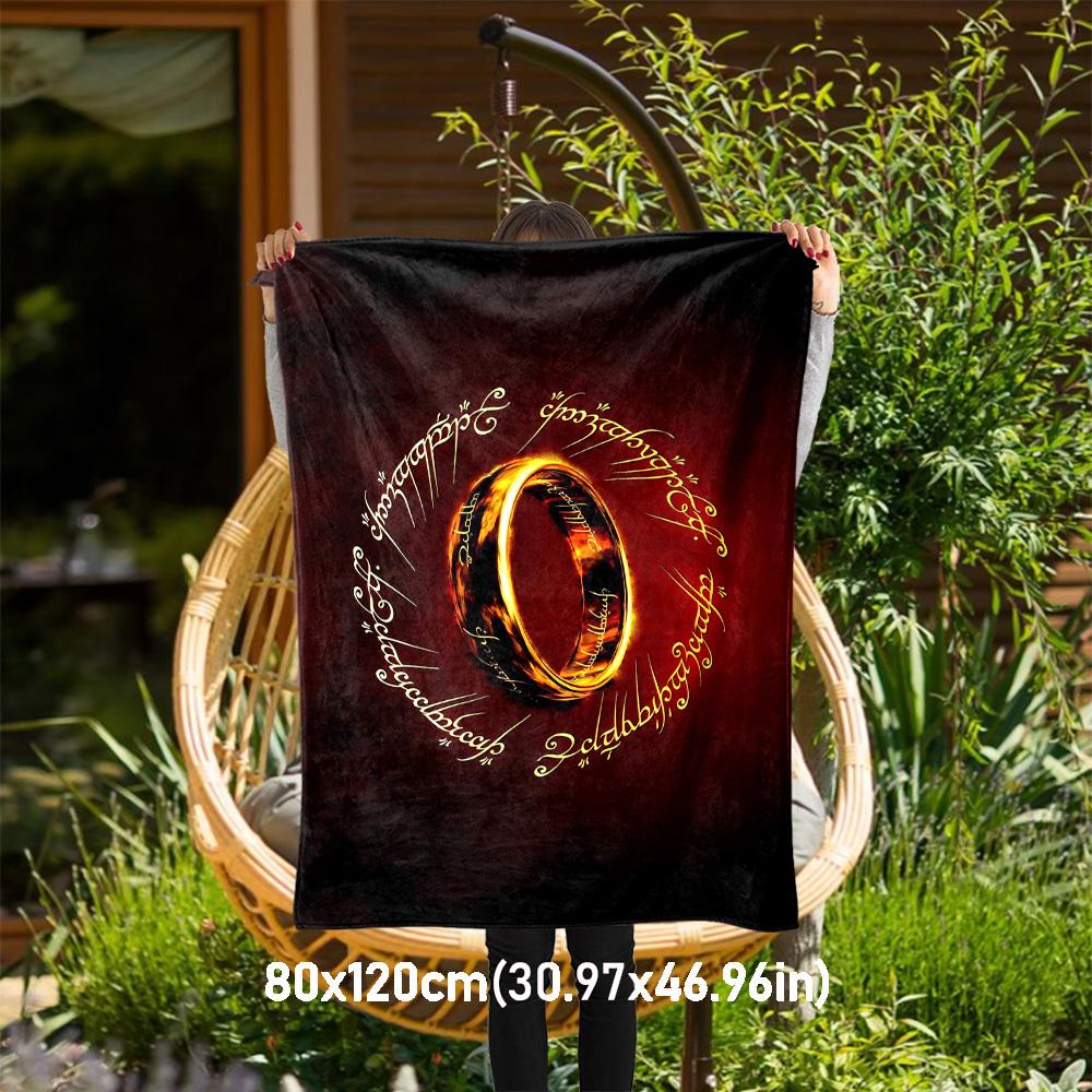 1pc One Ring Fellowship  - Throw Blanket, Soft, Flannel Blankets, Living Room,  All Seasons Use-1021024 80x120cm