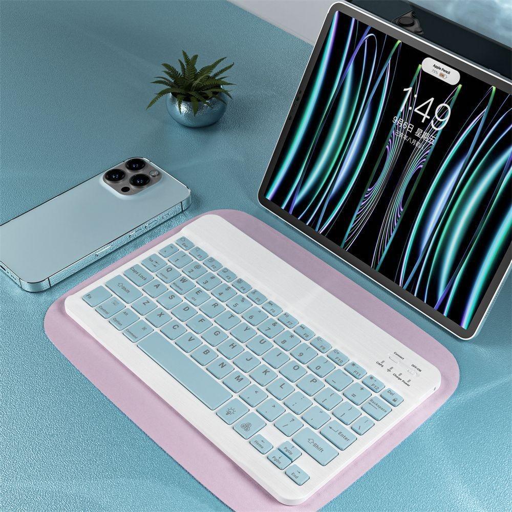 Wireless Bluetooth Keyboard Mouse Set RGB Backlit for Phone Tablet PC 10inch Multi Color