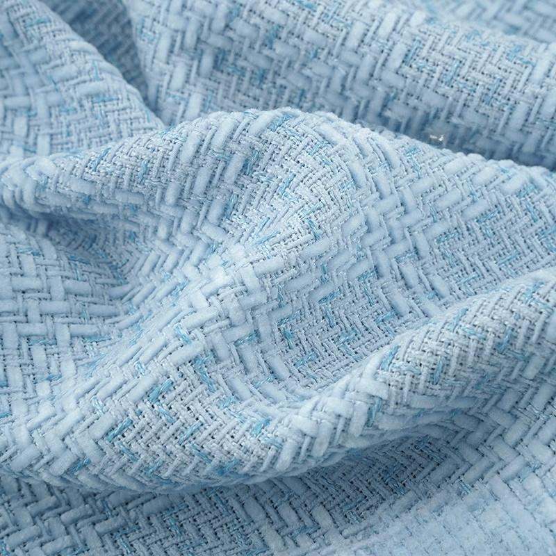 Woolen Tweed Plaid Chenille Fabric Woven Small Fragrant Fabric DIY Elegant Fashion Coat Skirt Designer
