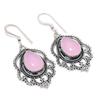Pink Chalcedony Gemstone 925 Sterling Silver Jewelry Earring 1.85 " M659