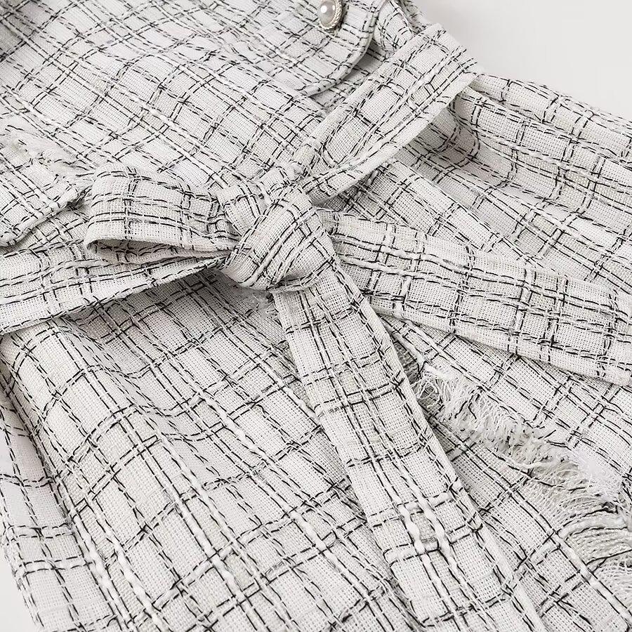 2024 Winter Women's Fashion Houndstooth Mid-Length Coat - European & American Style