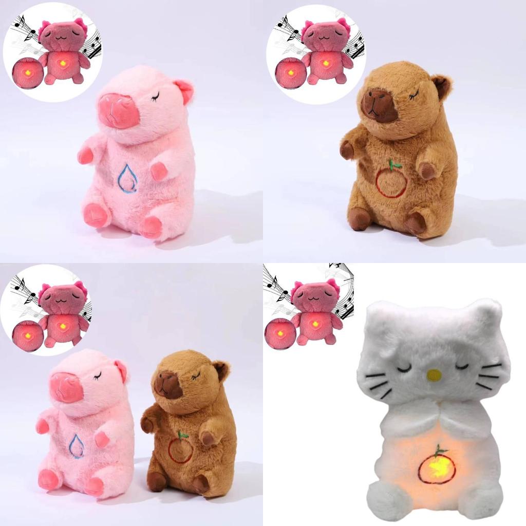 Adorable Plush Bear And Koala Breathing Toy With Soothing Glow And Sound Features