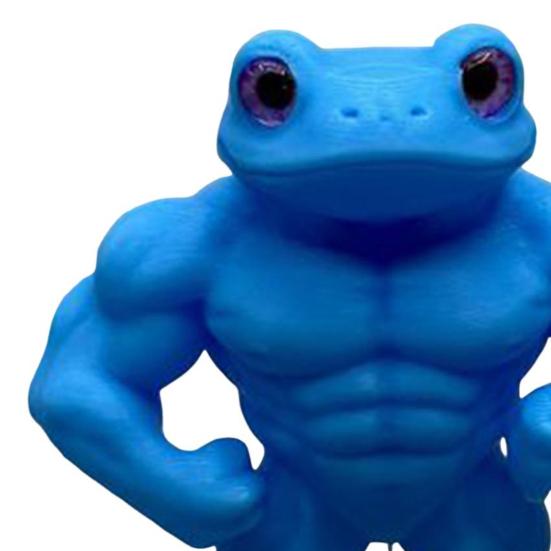 3D Printed Muscle Frog Statue PLA Standing Frog Figurine Home Office Desktop Decoration Ornament Fitness Enthusiasts Gift