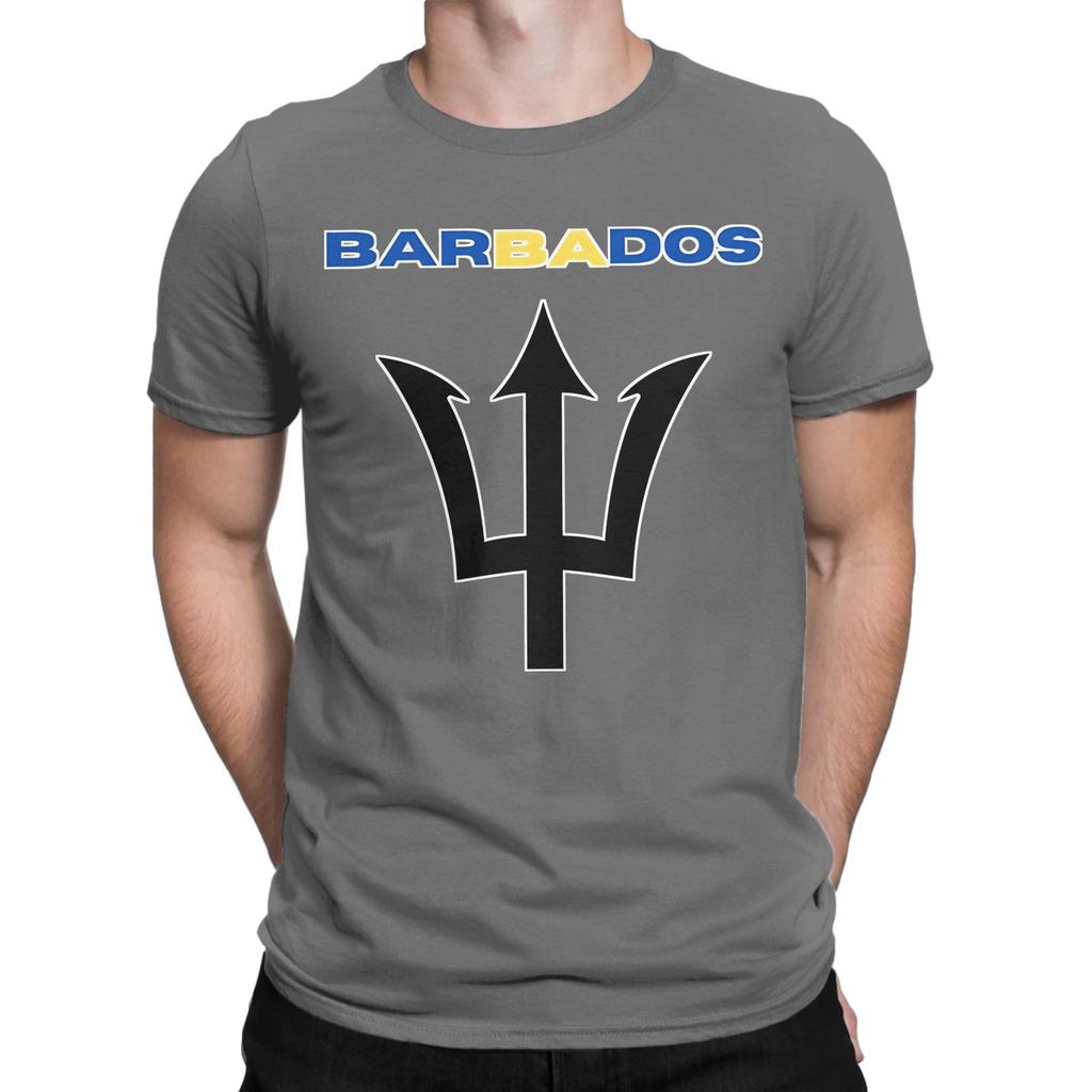 Printed Barbados Flag Barbadian T Shirt For Unisex Wounisex Cotton Tee Shirt Short Sleeve Tops