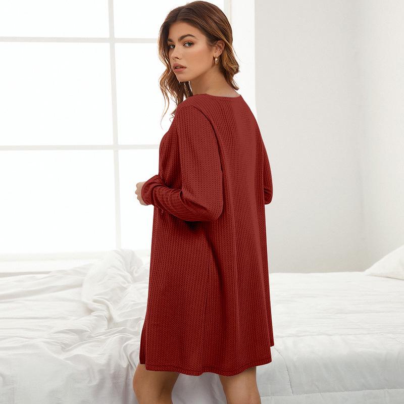 Three-Piece Women's Waffle Knit Lounge Set: Camisole, Shorts, and Outer Robe Pajamas