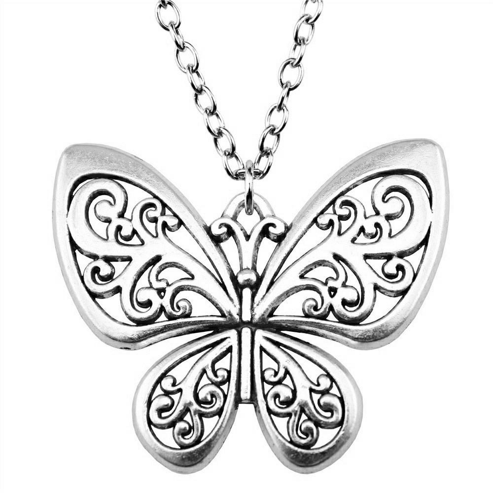 Openwork Dragonfly Pendant Necklace Insect Nature Boho Jewelry 45cm or 70cm long chain