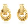 NIXMAX Chunky Gold Knot Earrings for Women Trendy Statement Dangle Earrings | 14K Gold Silver Plated, Fashion Drop Earrings, Hypoallergenic