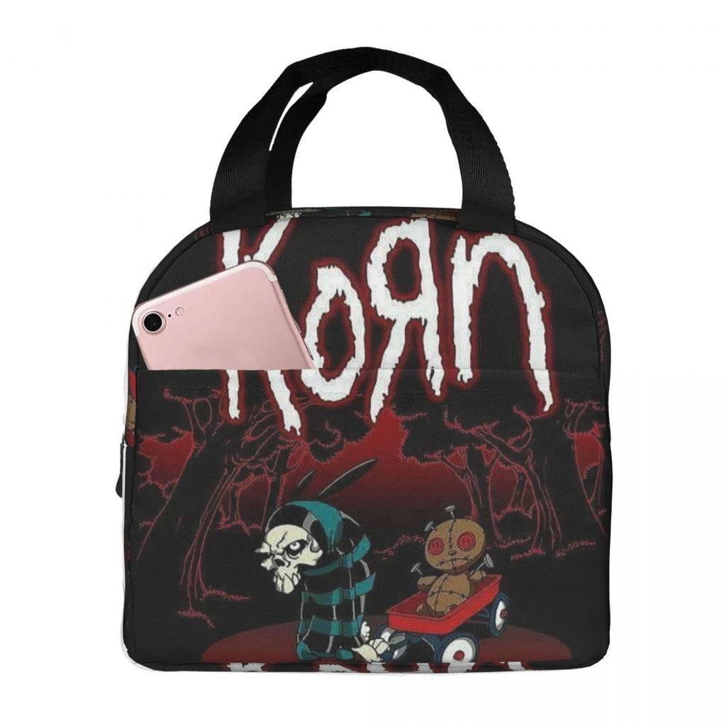Korn Heavy Metal Band Album Tour 2024 Insulated Lunch Bag for Women Office Cooler Thermal Food Box Tote Lunch Boxes Container