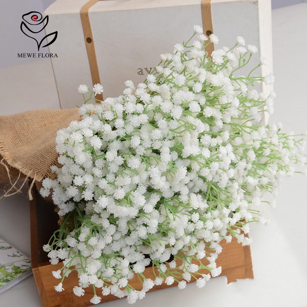 30 יחידות פרחי בייביס ברת' לבנים מלאכותיים מגע אמיתי גבסופילה מזויפת לזר לחתונה סידור פרחים מסיבה קישוט לבית