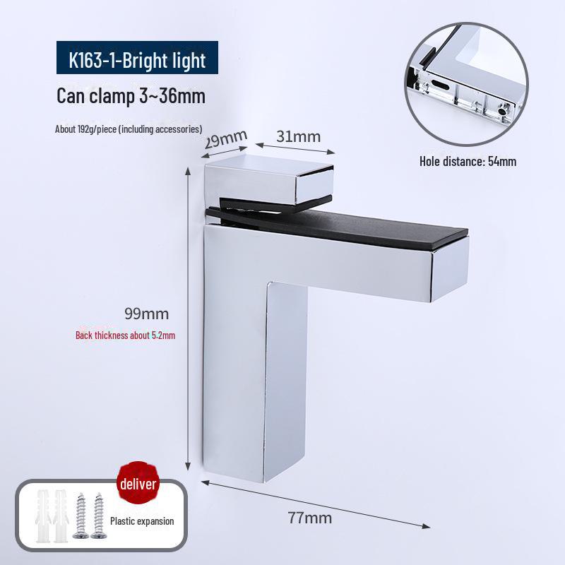 F-shaped Duckbill Glass Clamp for Bathroom/Kitchen 