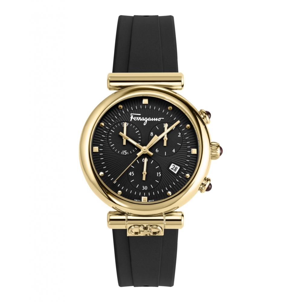 

Salvatore Ferragamo Ferragamo Ora Strap Watch black gold black