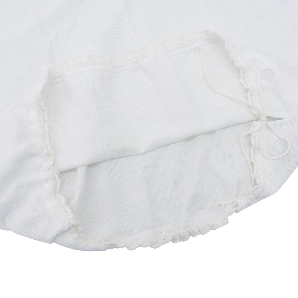 45R Women's White Pique Lace Shirt, Short Sleeve Cotton Polo Shirt, 50371931 tops ― whiteUsed