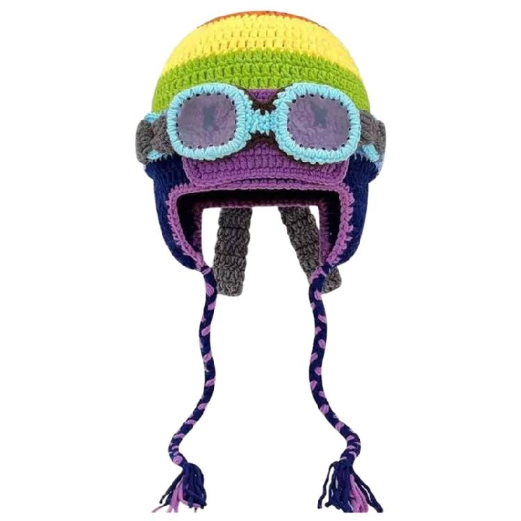 

Soft Stretchable Knitted Helmet Hat Whimsical Pattern Unisex For Outdoor Indoor фиолетовый