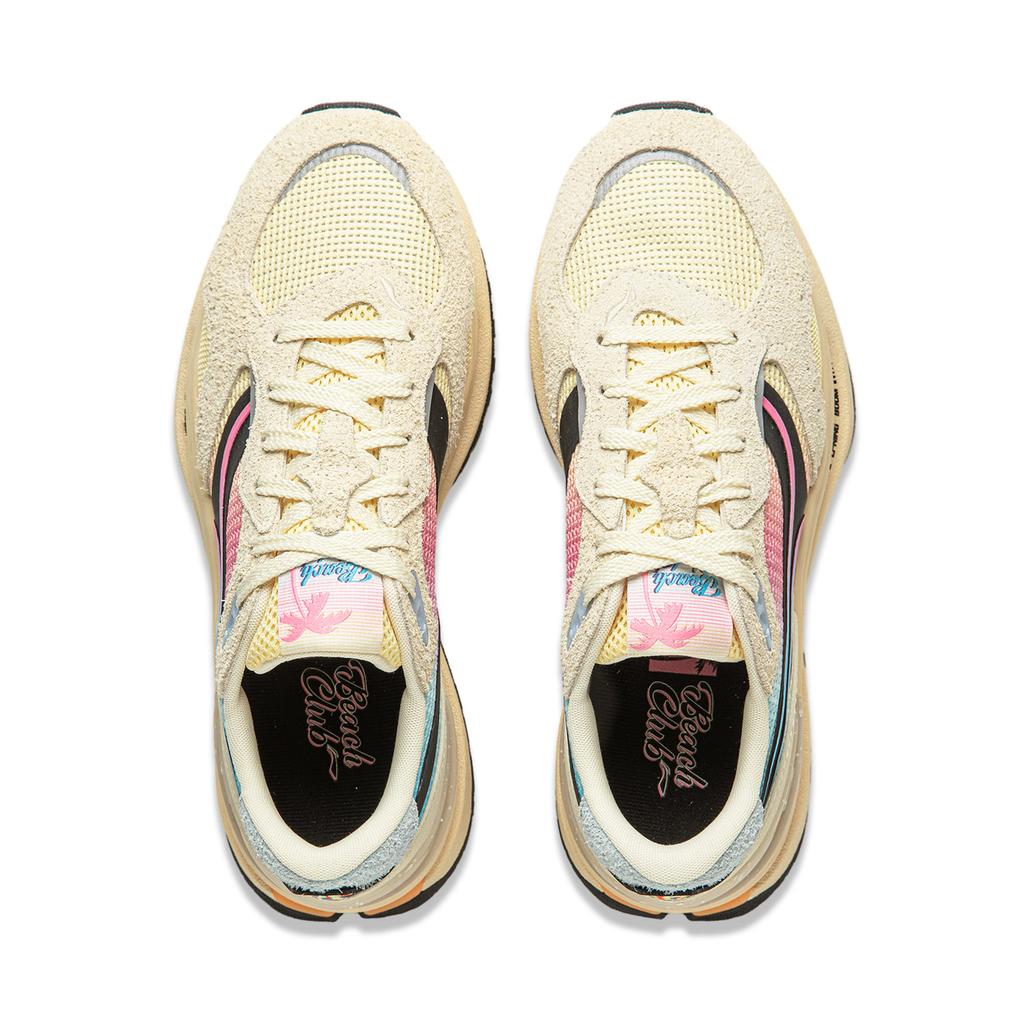 Li Ning Zhongning M1000 Casual Shoes Women's Low Top Milk Cake Yellow/Black/Light Banana Yellow AGCU078-14