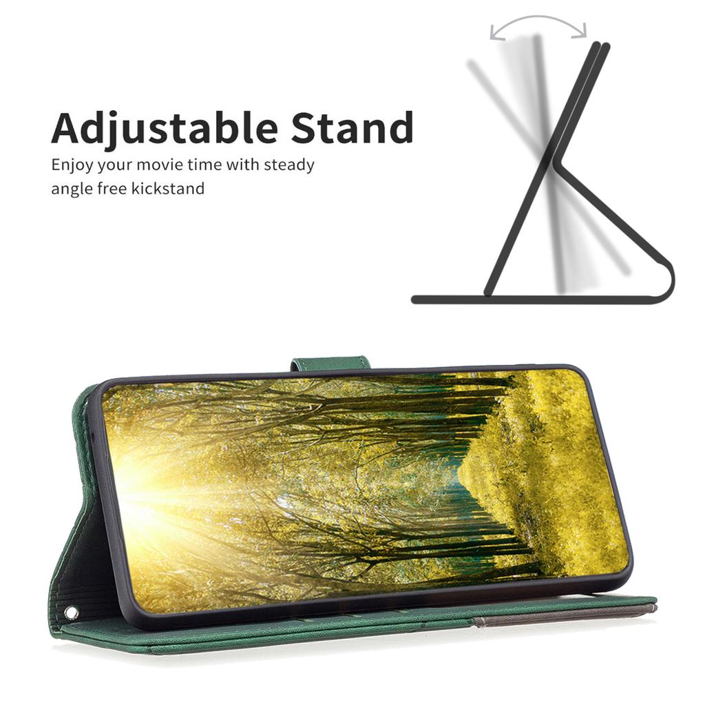 BINFEN COLOR For TECNO Camon 40 Pro 4G Phone Case Wallet Stand Geometry Imprinted Leather Cover