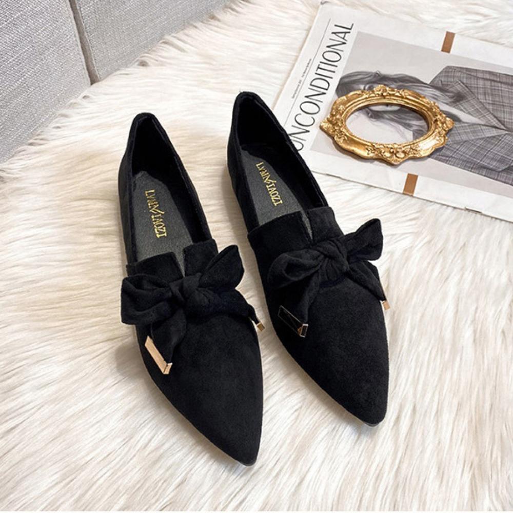 Fashion Flats Shoes Women Single Shoe Women's Spring Autumn Flat Shoes Deep Mouth Soft Top Women's Shoes 41-43 Loafers Women