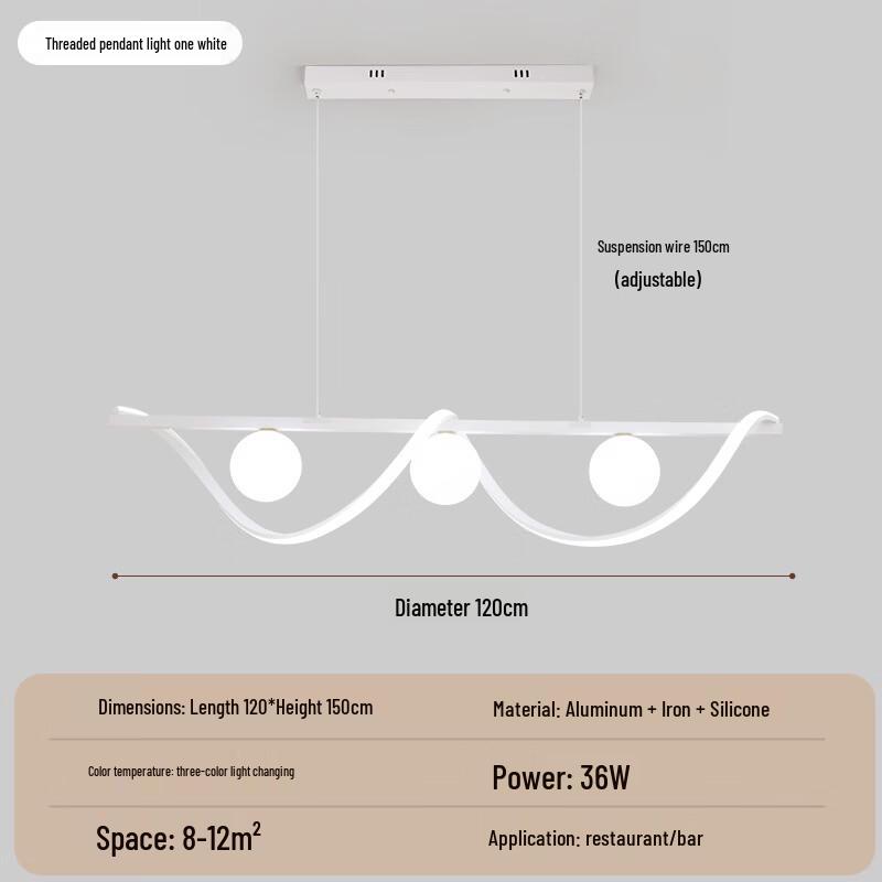 Nufeng LED Modern Minimalist Bar Spiral Pendant Light