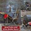 Skull Wine Bottle Stand Steampunk Style Drink Stand Skull Skeleton Design Wine Holder for Home Kitchen Bar Table Decoration