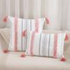 Cotton Yarn Jacquard Tufted Tassel Throw Pillow Cover Office Waist Cushion Home Sofa Bedside Cushion