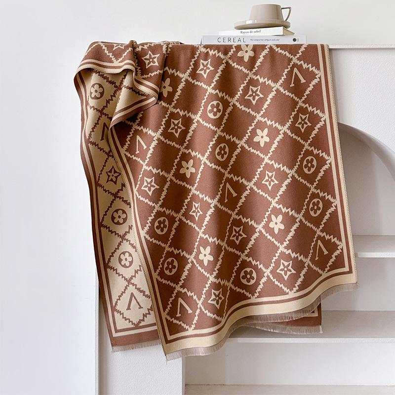 Designed Winter Cashmere Scarf Women Thick Pashmina Warm Blanke Shawl Wrap  Travel Decorate Foulard Popular  Echarpe