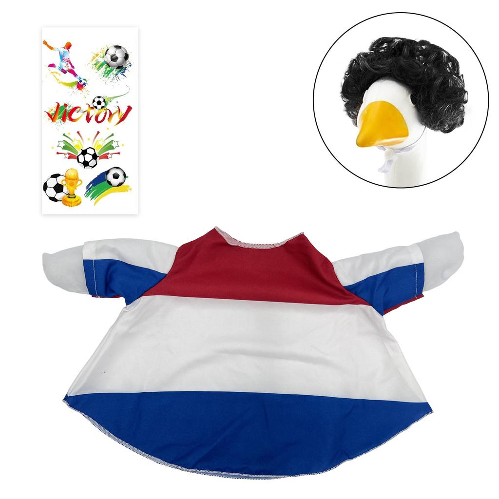 Patio Lawn Goose Costume Set with National Flag Design Includes Decorative Outfit and Accessories for Outdoor Yard Decoration