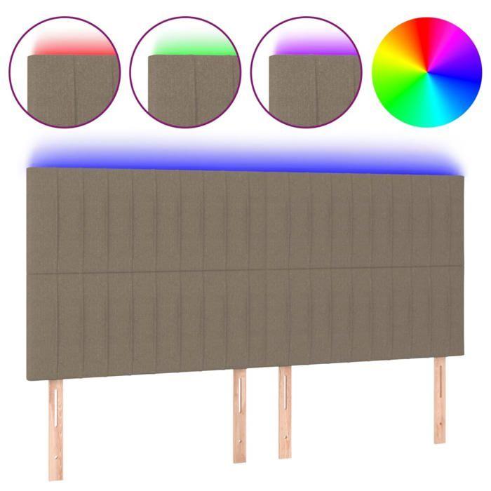 VidaXL LED Headboard Bedroom Furniture Double Bed Accessory Head of Bed Frame Interior Taupe 3122680