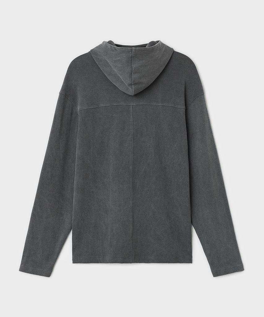 Bellie Hooded Long Sleeve T-Shirt - Gray