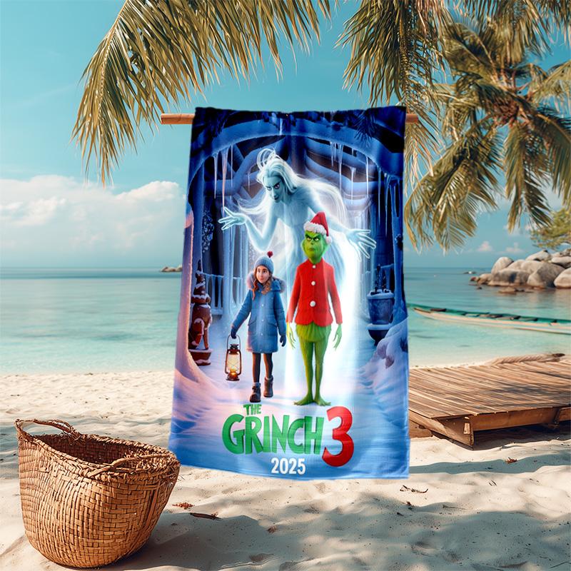 Christmas Gift Oscar Comedy Movie How the Grinch Stole Christmas soft beach towel outdoor camping vacation swinging beach scarf decorative blanket B19