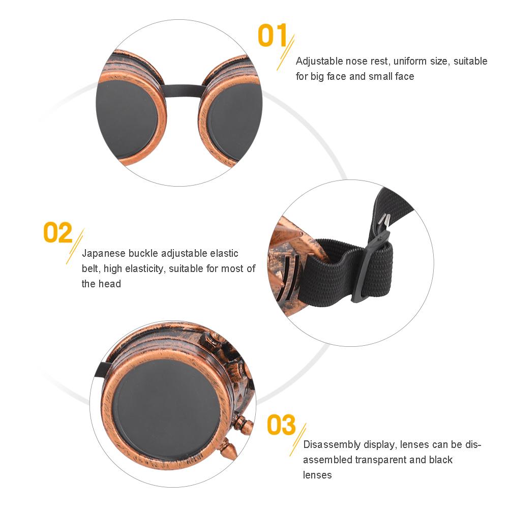 ABS Industrial Vintage Spiked Steampunk Unique Goggles Cycling Glasses Double Layer Windproof Sunglasses