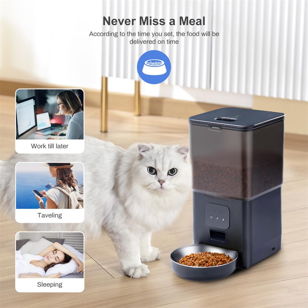 6L TuYa Wi-Fi Or Button Automatic Timmer Pet Feeder Smart Feed Dog Cat Feeder App For Pet Voice Recorder Food Dispenser Bowl