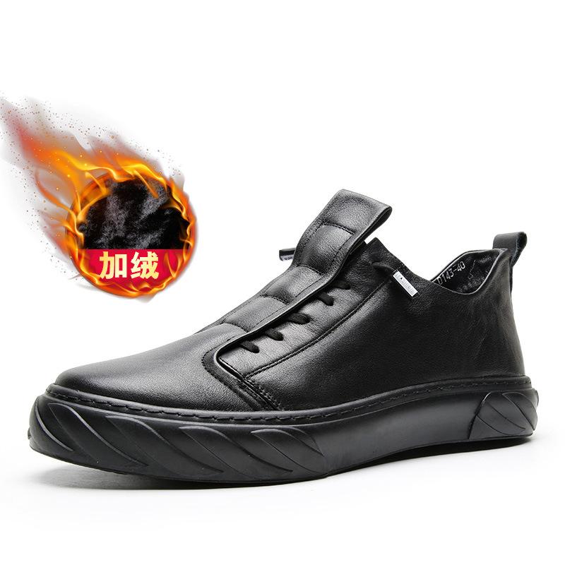 

Wenzhou 2025 direct supply new men s shoes fashion casual shoes velvet warm cotton shoes Korean version trend board shoes 44