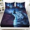 Galaxy Wolf Duvet Cover Set Full Size, Bedding Set for Boys Girls, Wolf Head Printed Duvet Cove Set 1 Quilt Cover 2 Pillowcases