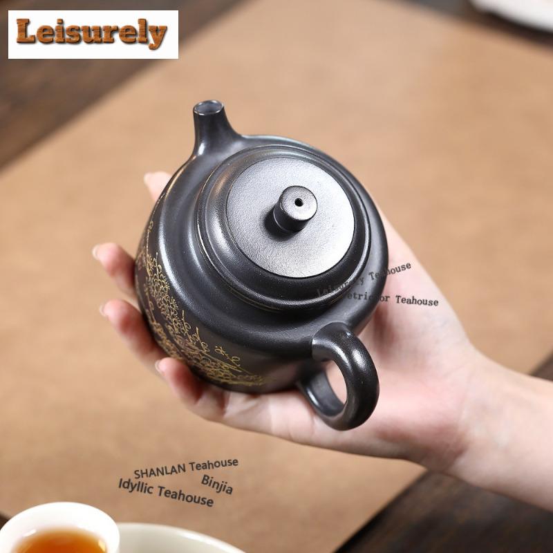 260ml Yixing Lila Ton Teekannen Künstler Handgefertigt Pflaumenblüten Topf Rohmaterial Stein Gelber Ton Teekocher Kessel Zisha Teegeschirr Handwerk