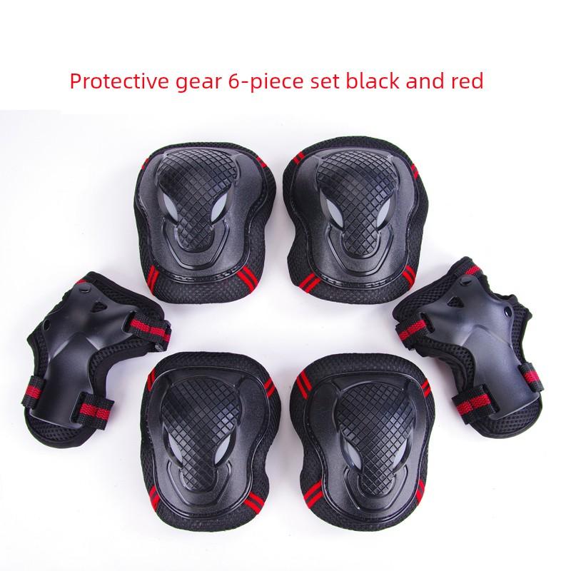 Roller Skating 6-Piece Set Adult and Children Roller Skating Knee and Elbow Pad