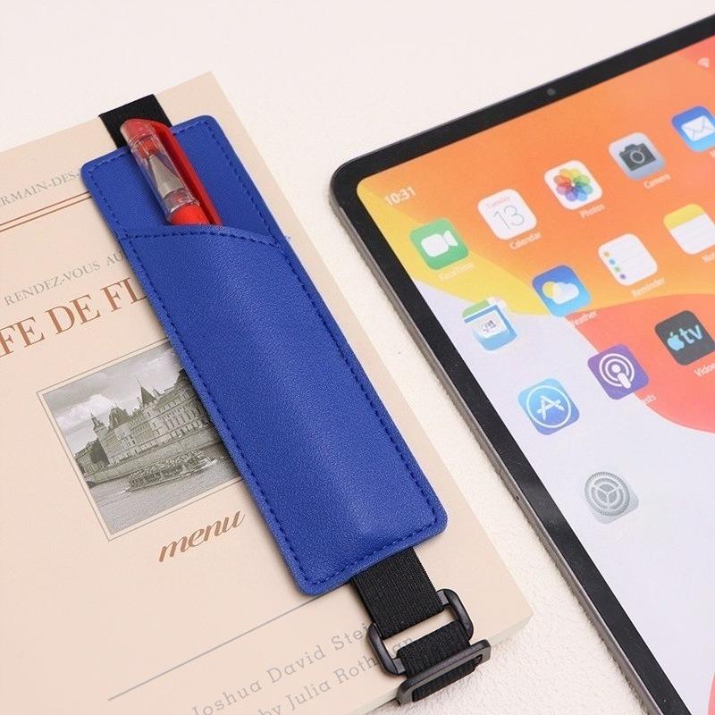 PU Leather Pen Case - Elastic Buckle Organizer for Notebooks & Stationery, Fashion School&Office Meeting Supply,Easy Carry Pouch
