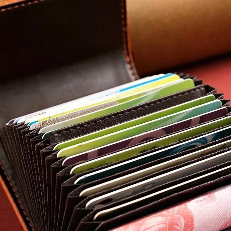 Pebbled PU Leather Card Holder Secure Buckle Closure Multiple Slots Soft Lightweight Pocket Wallet for Casual Daily Use
